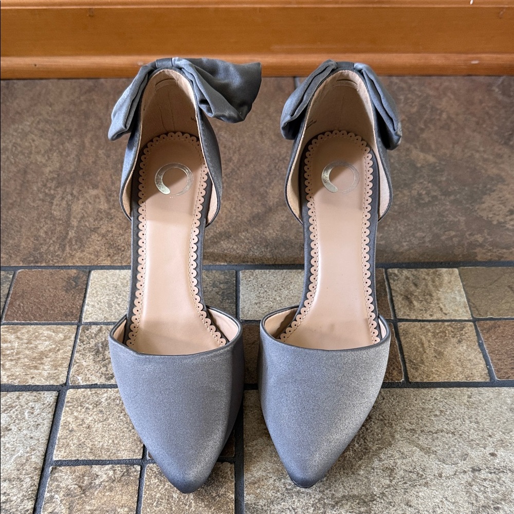 Tanzi Elegant Grey Women's Shoes with Bow Detail